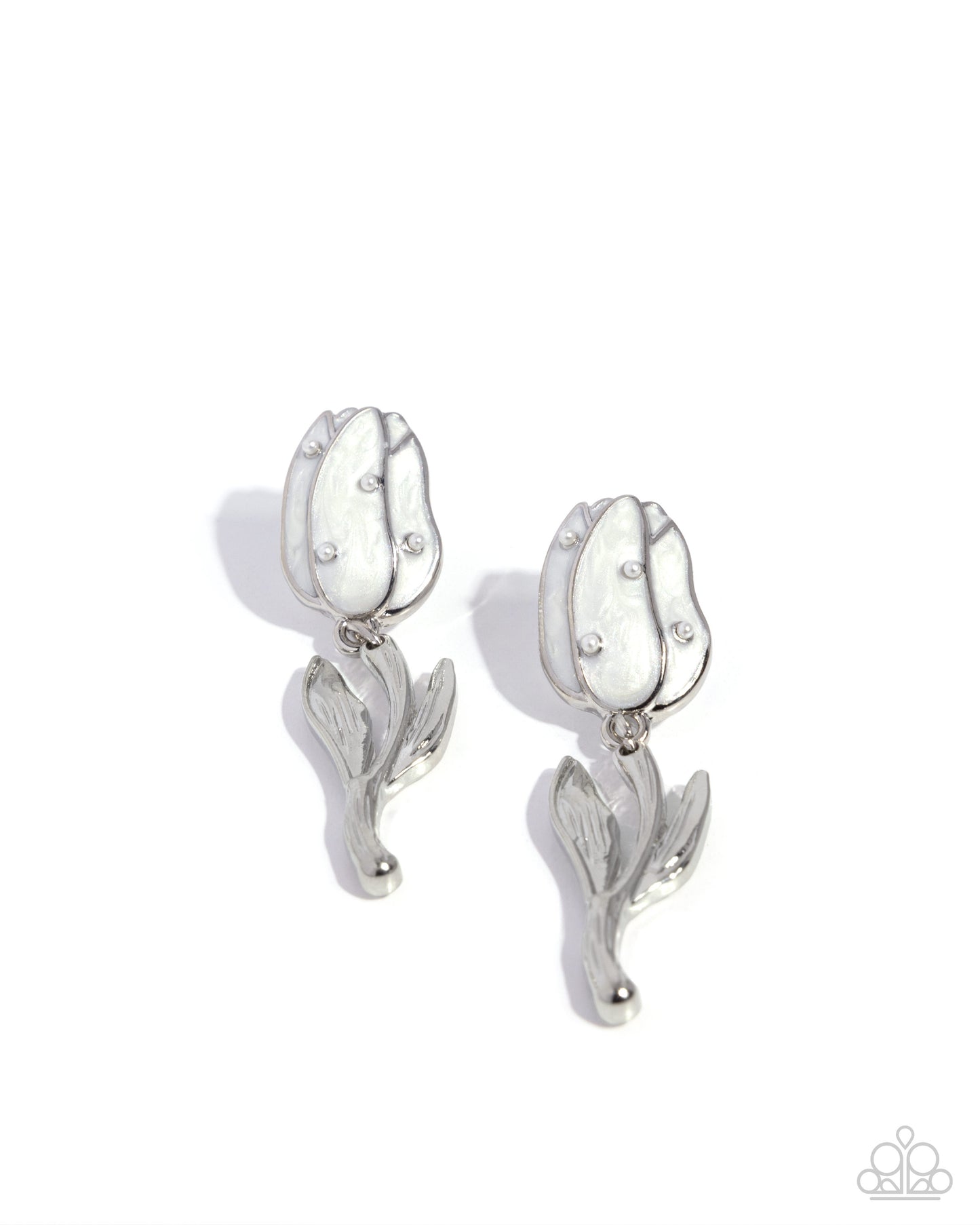 Timeless Tulip - White Earring
