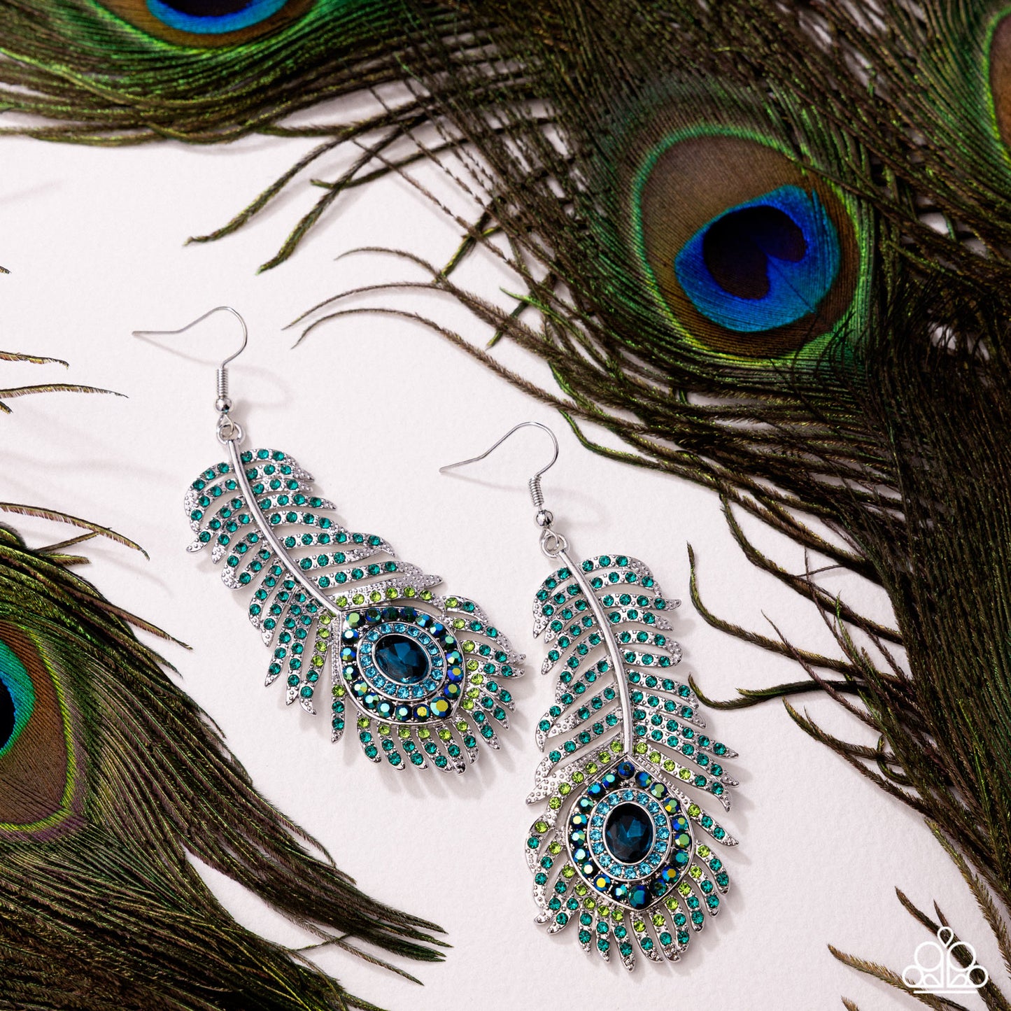 Prized Peacock - Green Earring