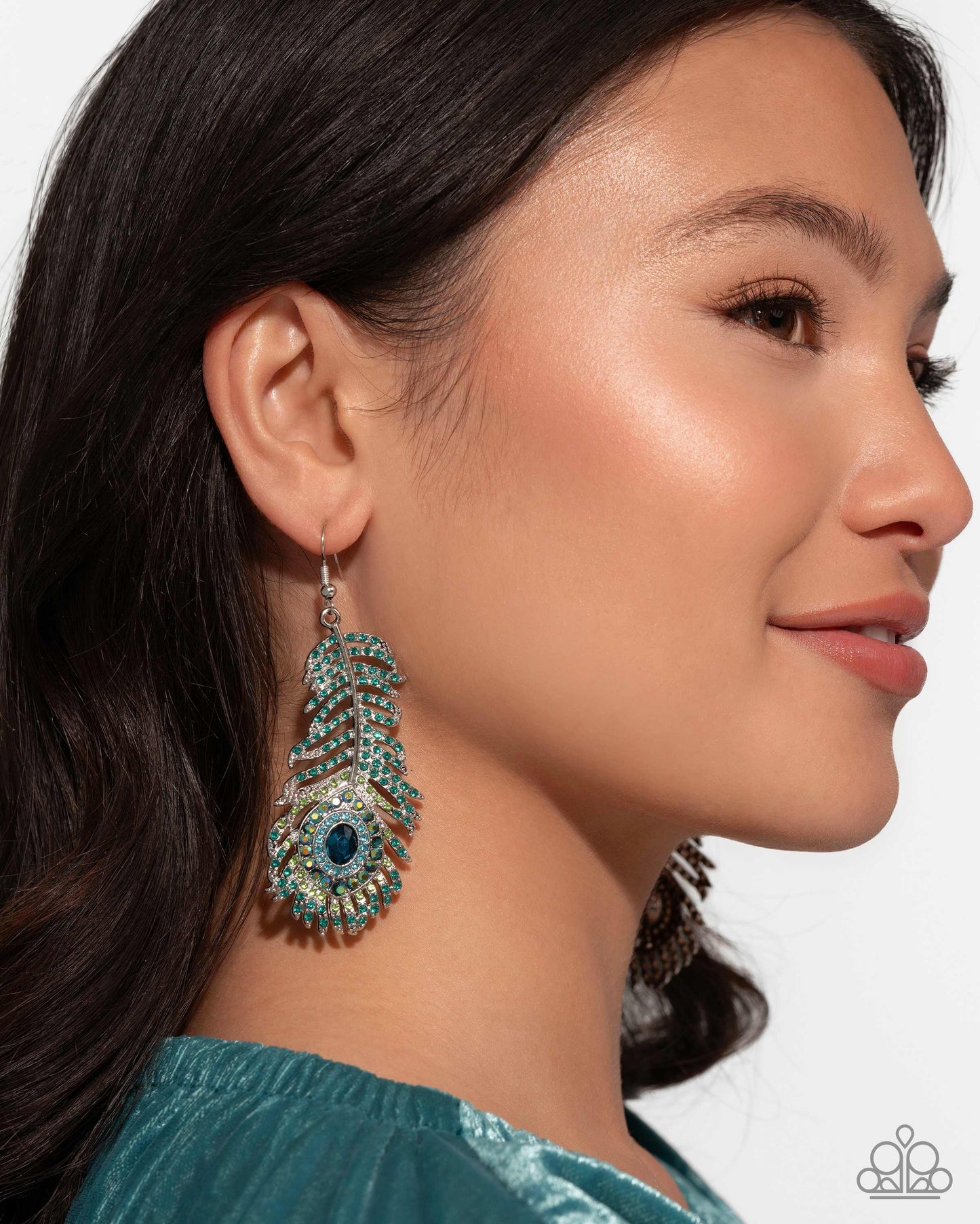 Prized Peacock - Green Earring