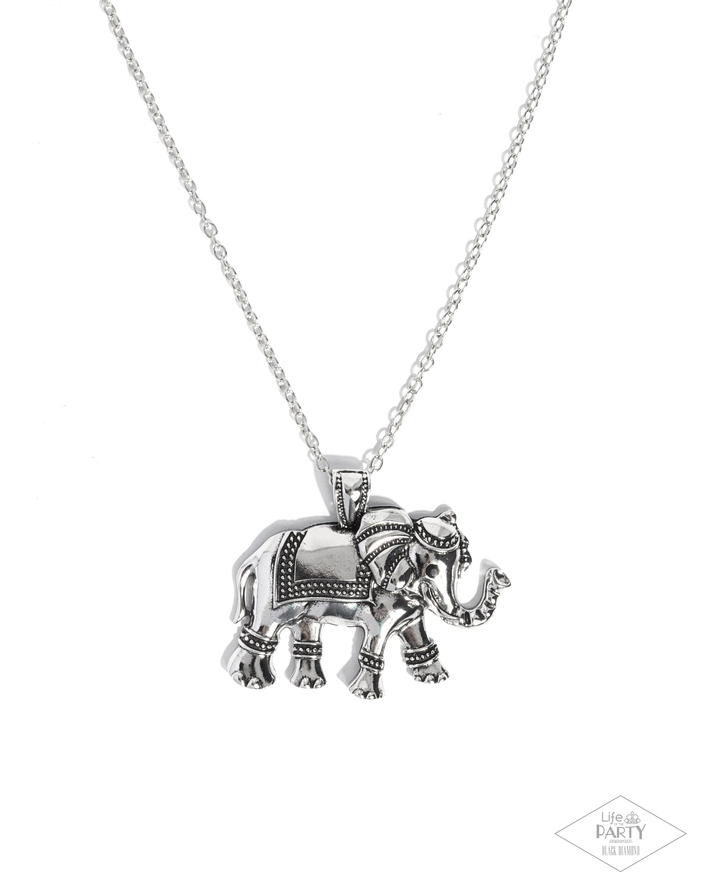 Elaborate Elephant - Silver Necklace