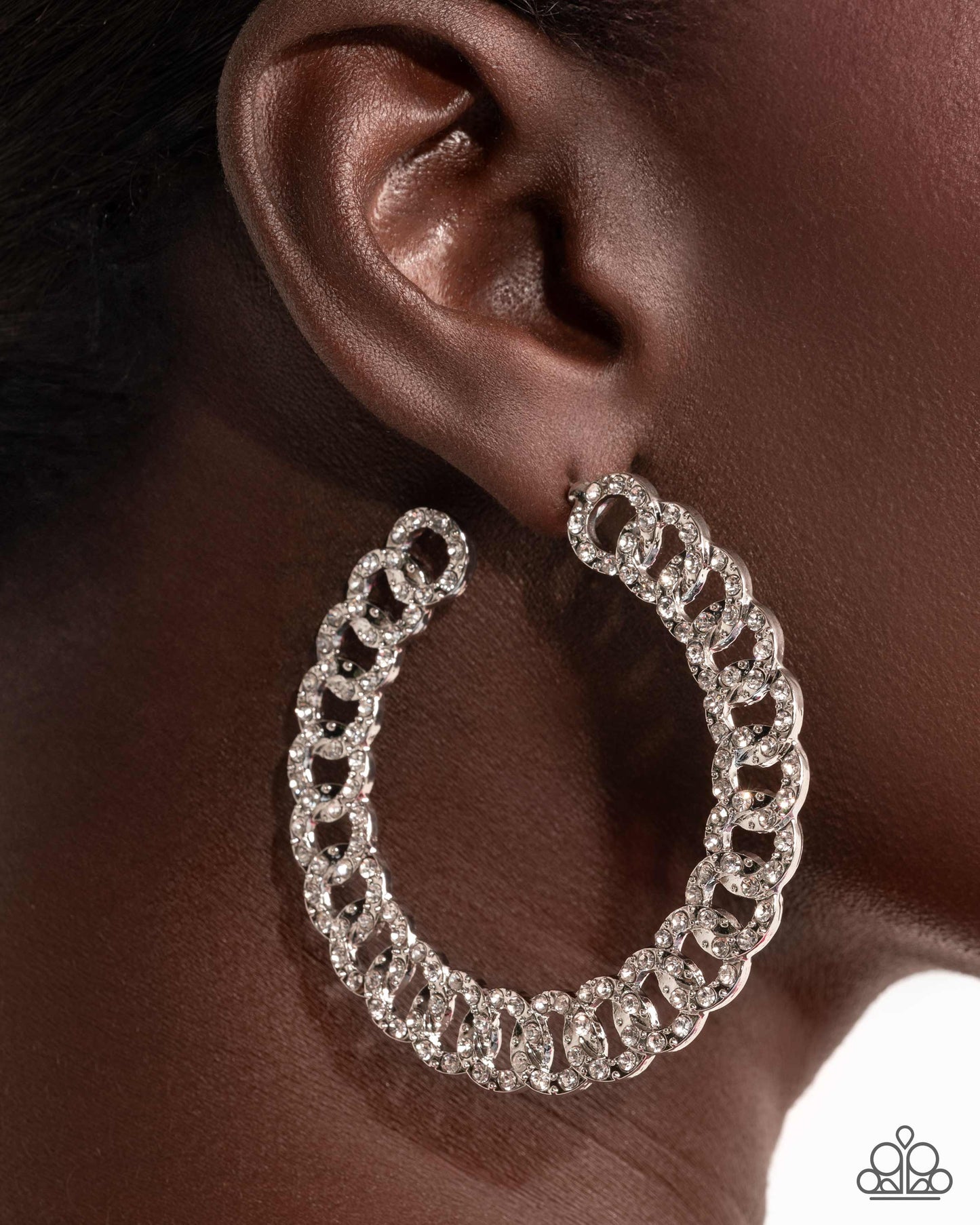 Interlocked Icing - White Earring