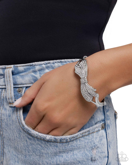 Blissful Bow - White Bracelet