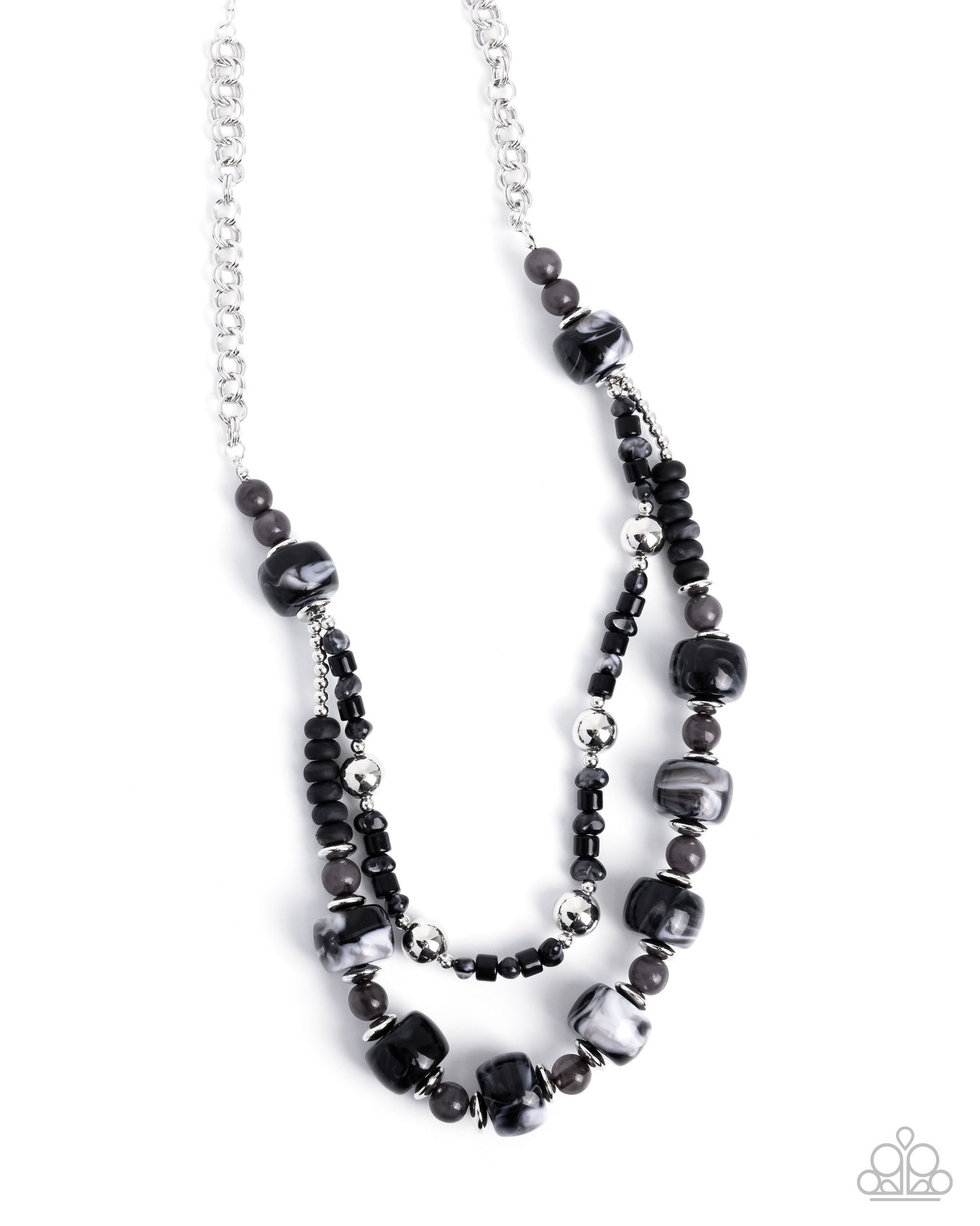Satisfying Swirls - Black Necklace