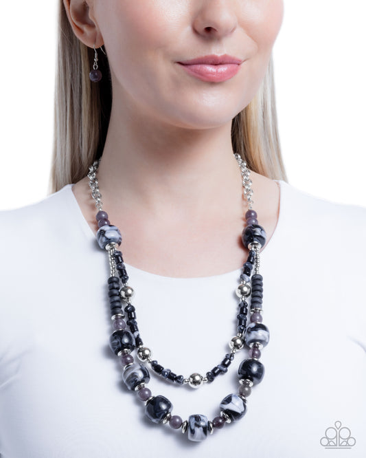 Satisfying Swirls - Black Necklace