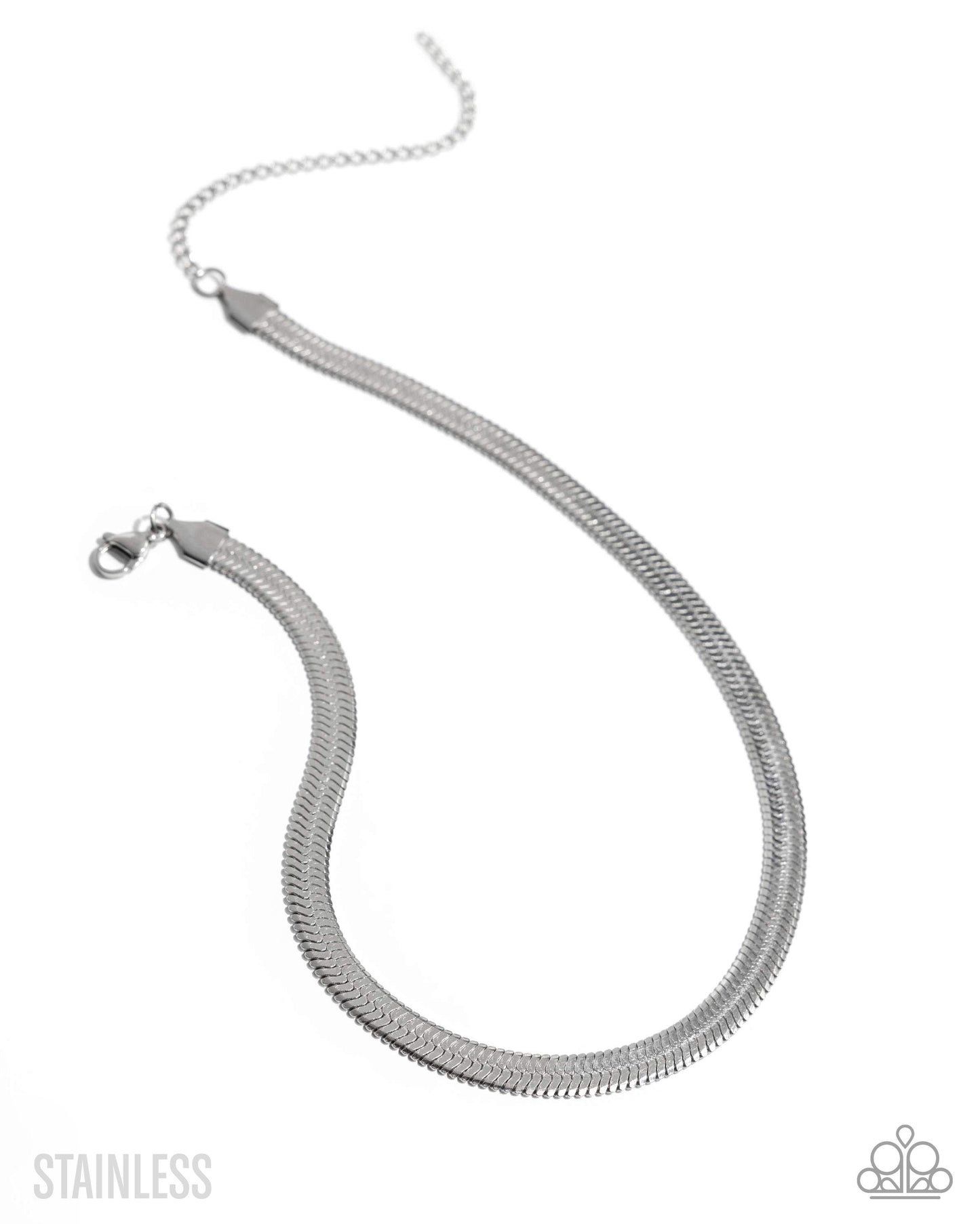 Herringbone Haute - Silver Necklace
