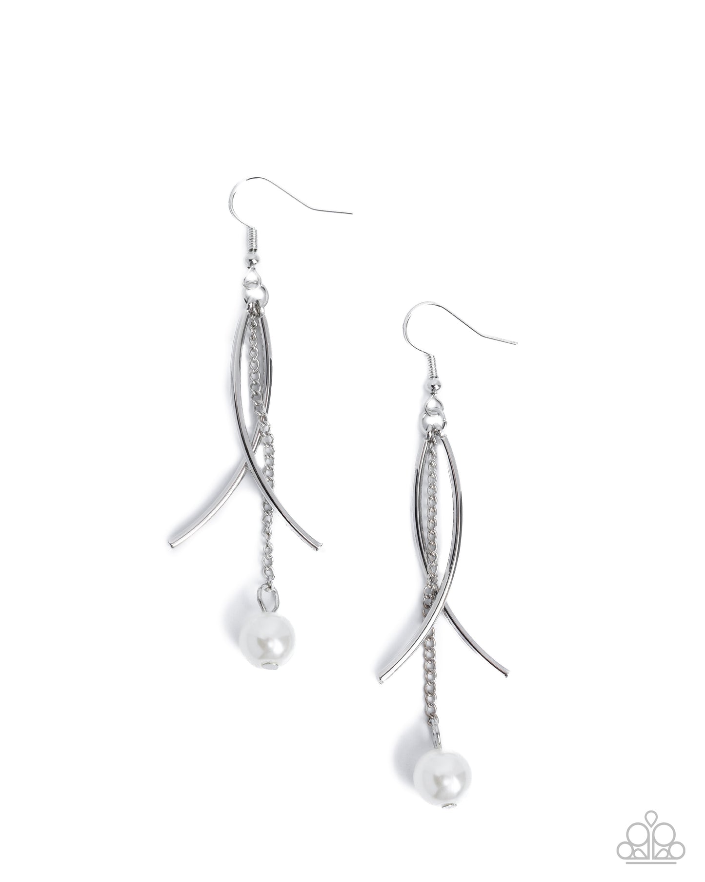 Captivating Curves - White Earring