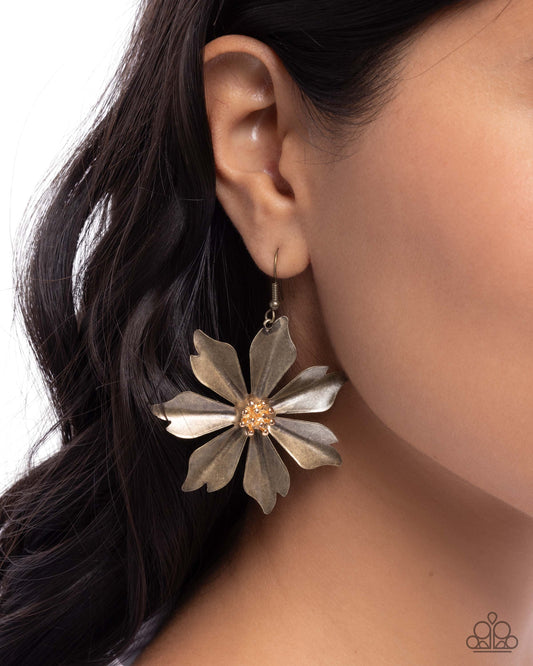 Floral Fascination - Brass Earring