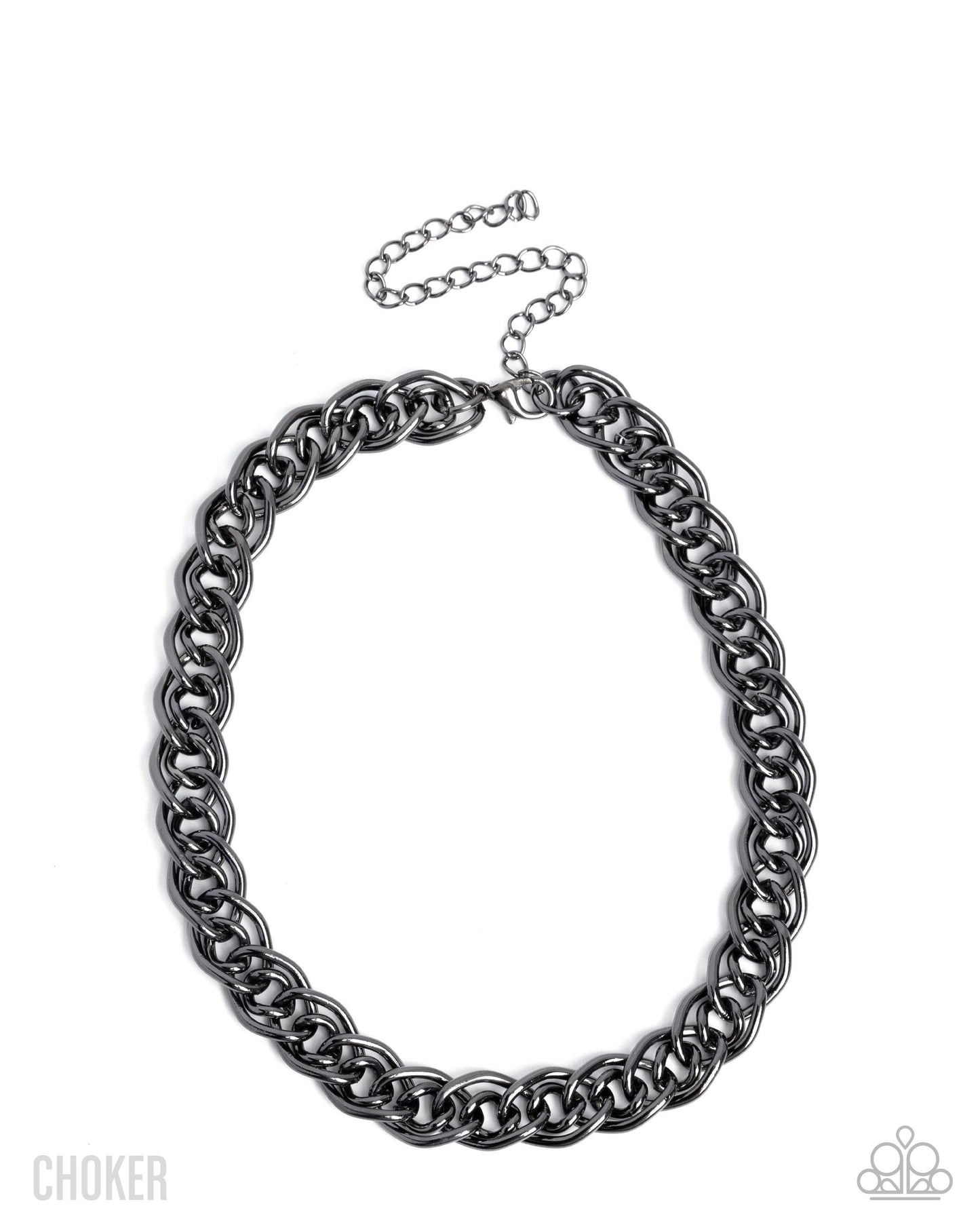 Lustrous Links - Black Necklace