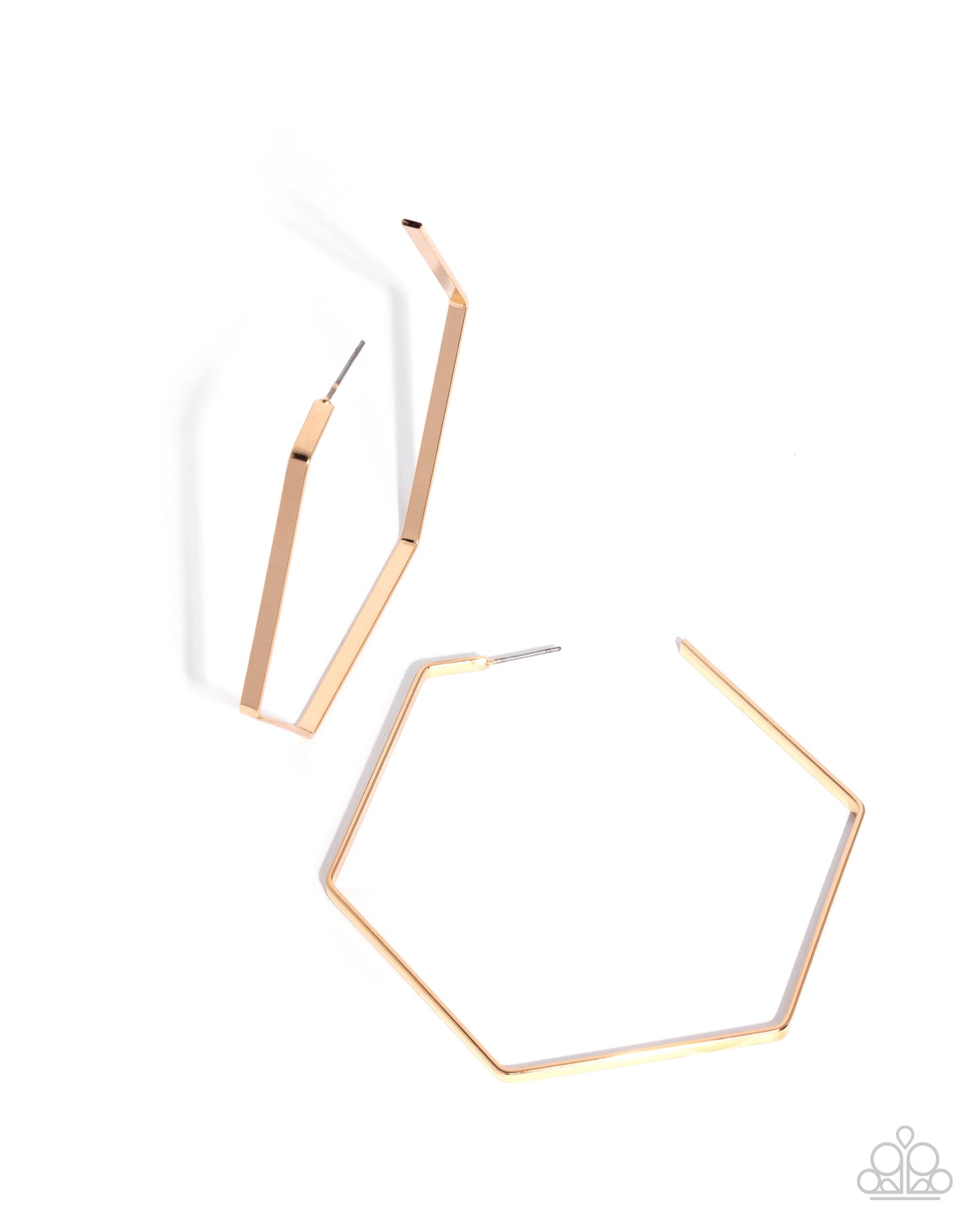 Handcrafted Hexagons - Gold Earring