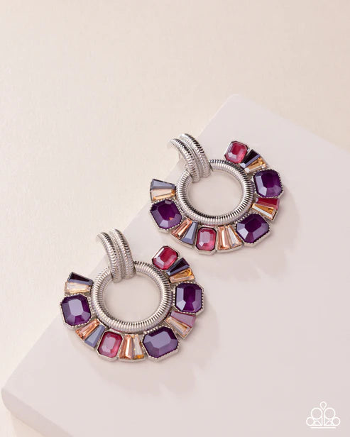 Courteous Chic - Purple Post Earrings