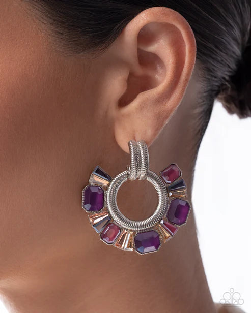 Courteous Chic - Purple Post Earrings