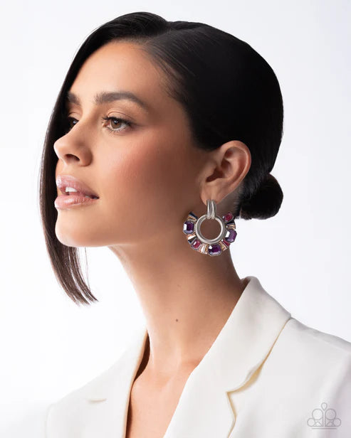 Courteous Chic - Purple Post Earrings