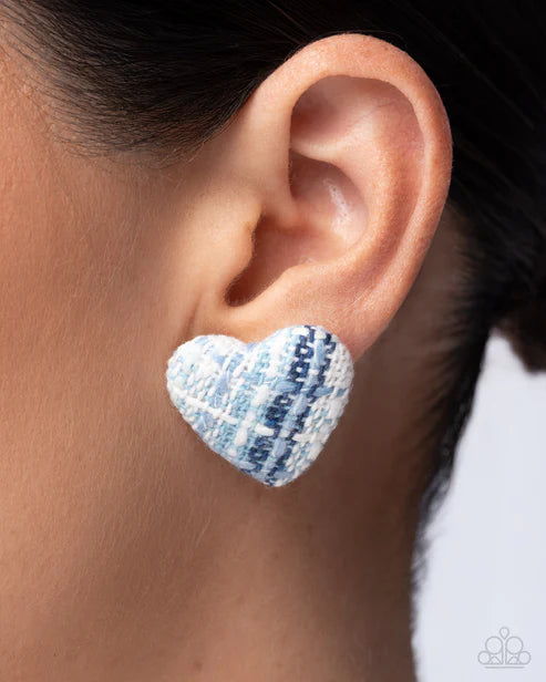 Sweetheart Stitching - Blue Post Earring