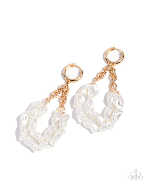 Sunset State of Mind - Gold Hoops Hinge Earring