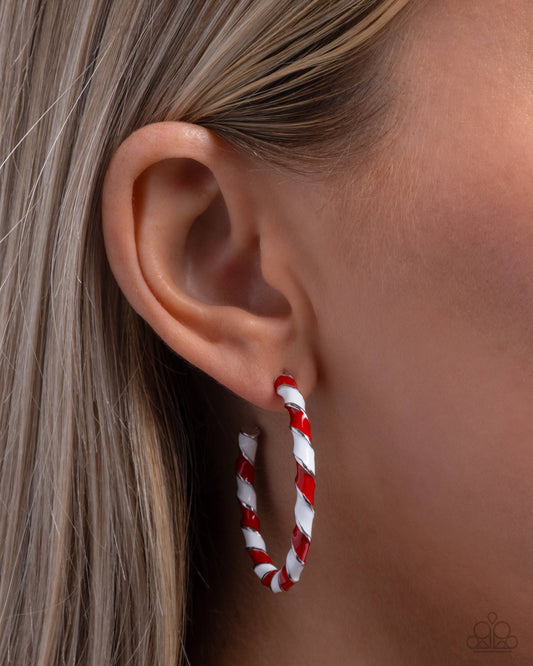 Candy Cane Lane - Red Earring