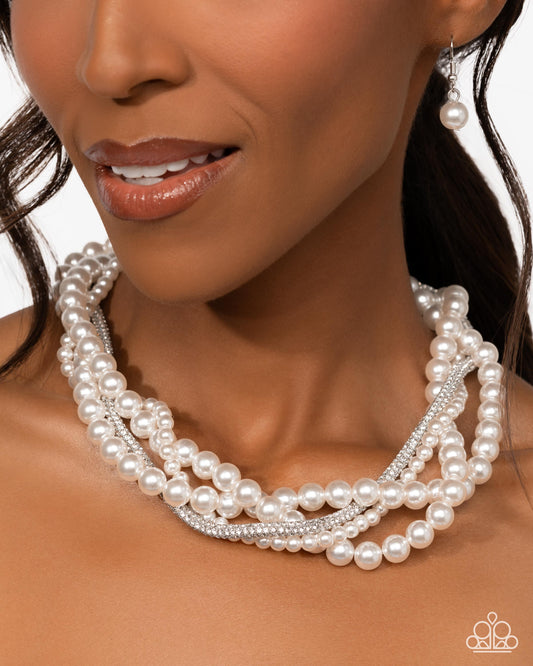 Pearl Pinnacle - White Necklace