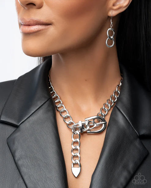 Bold Buckle - Silver Necklace