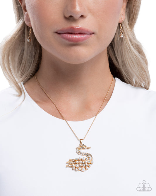 Swan Shimmer - Gold Necklace