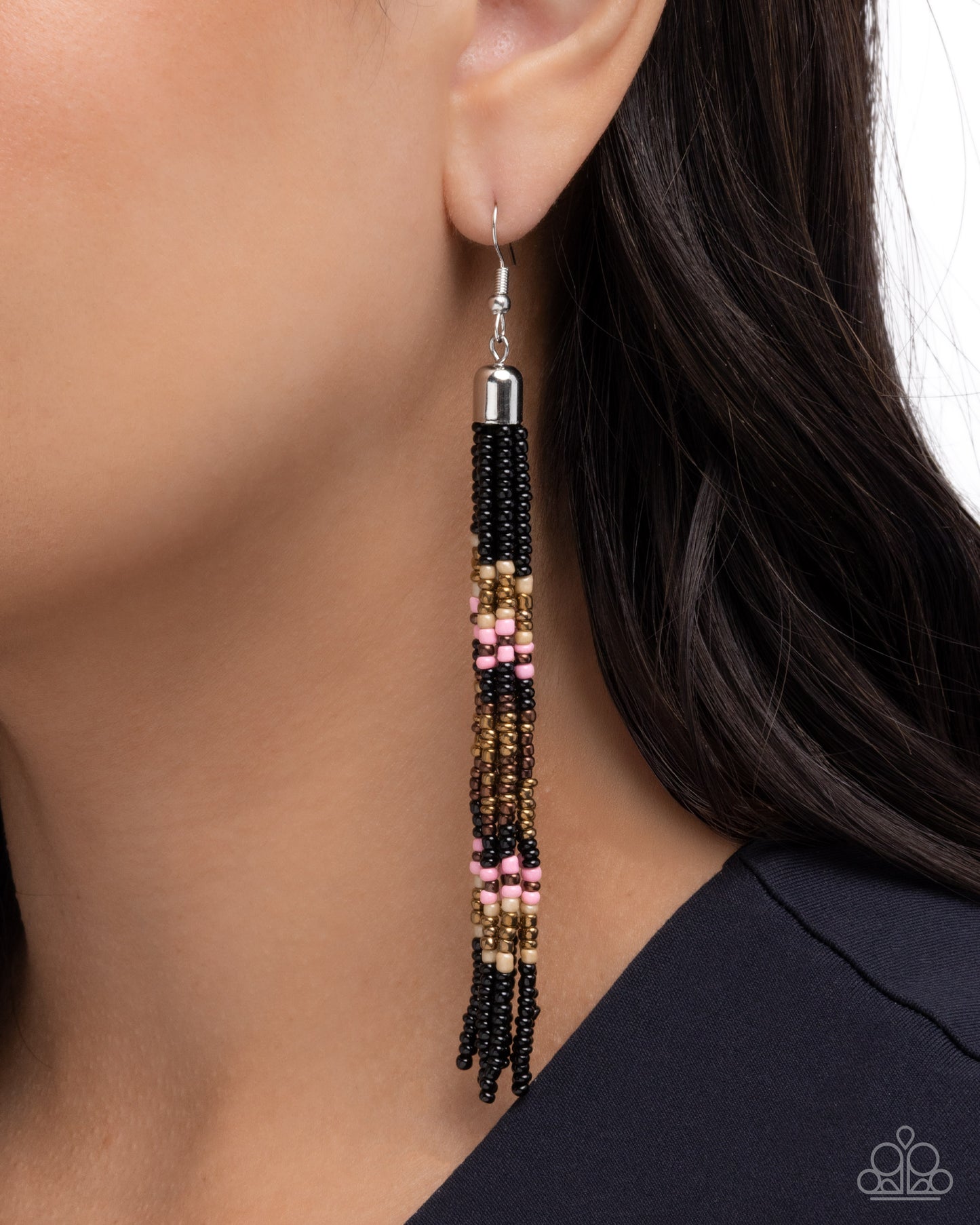 Stunning Strands - Black Earring