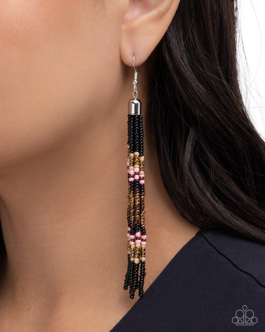 Stunning Strands - Black Earring