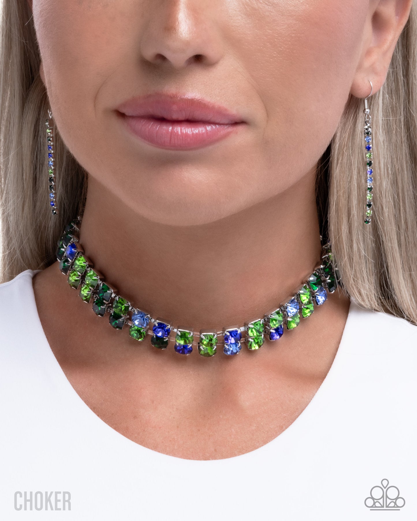 Colorful Charm - Green Choker Necklace