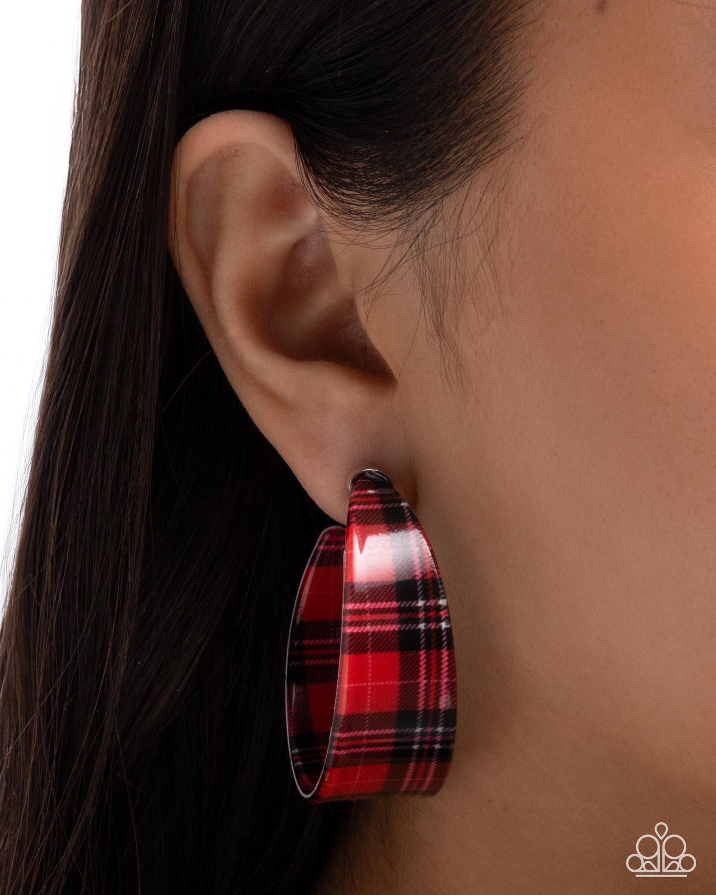 Fabulous Flannel - Red Earring