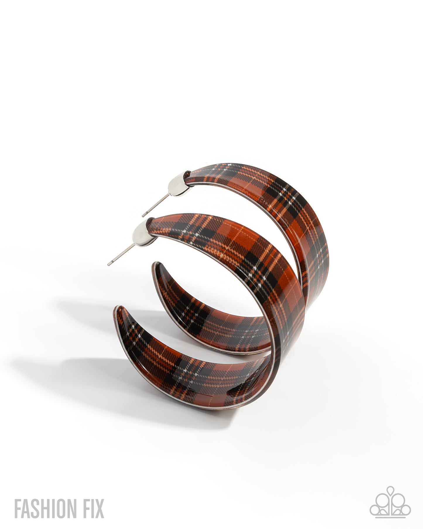 Fabulous Flannel - Brown Earring