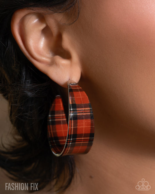Fabulous Flannel - Brown Earring