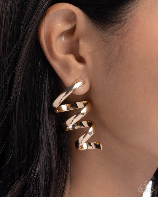 Tornado Warning - Gold Earring