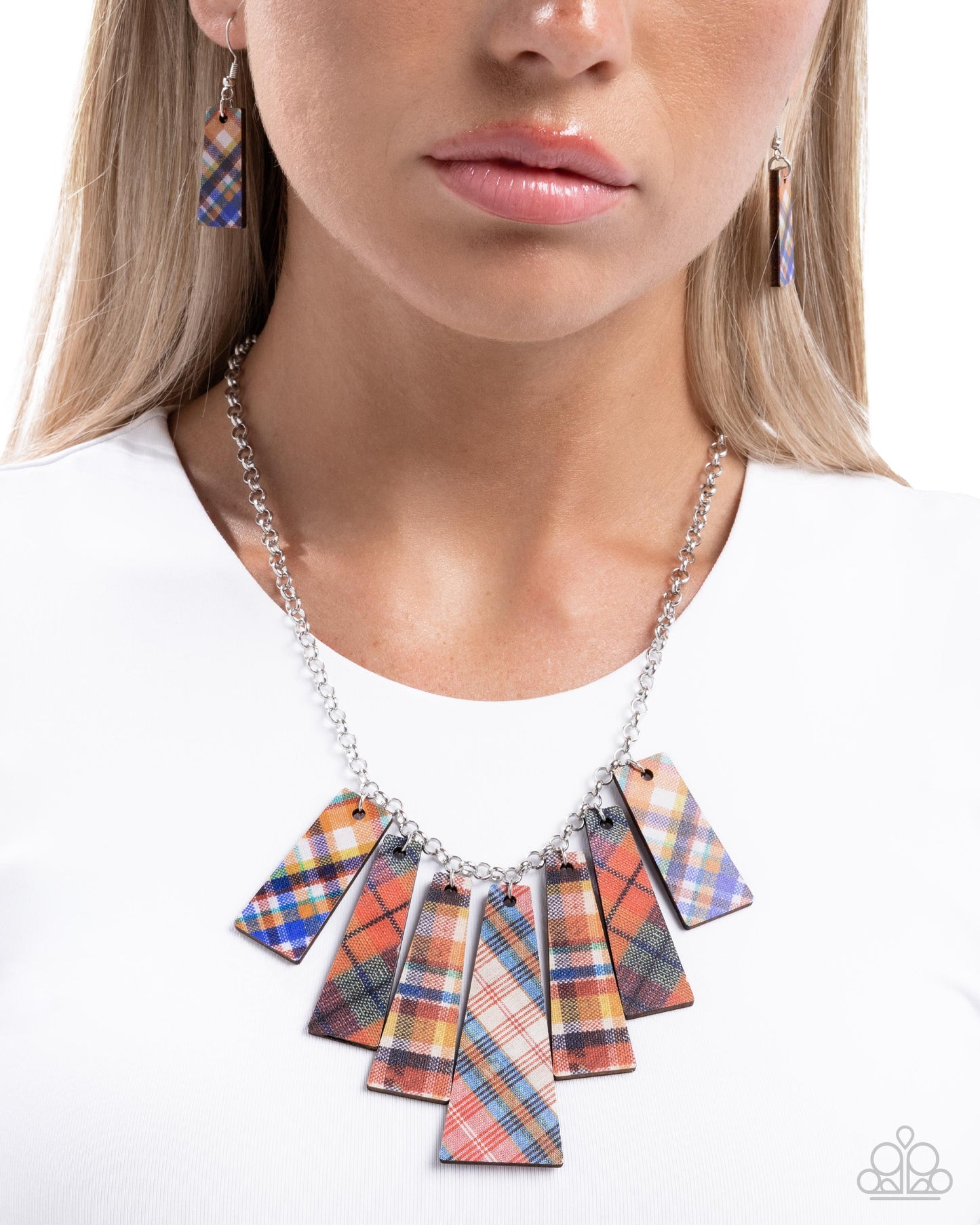 Pleasing Plaid - Red Necklace