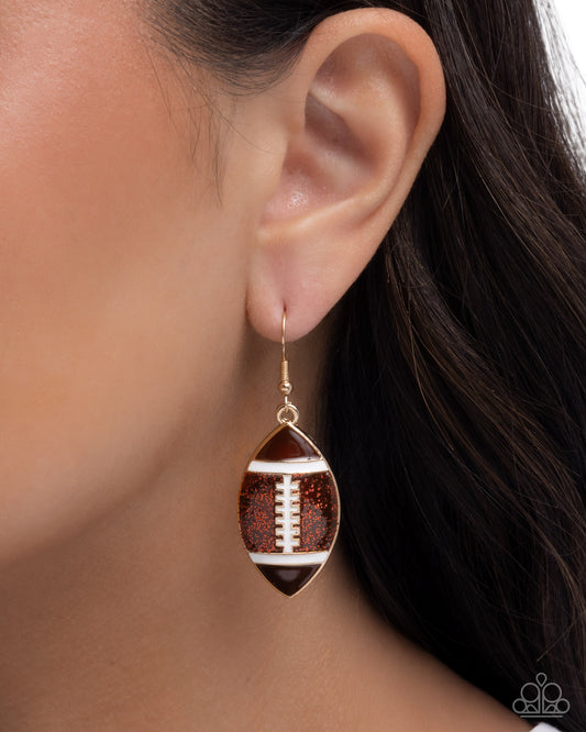 Football Facade - Brown Earring