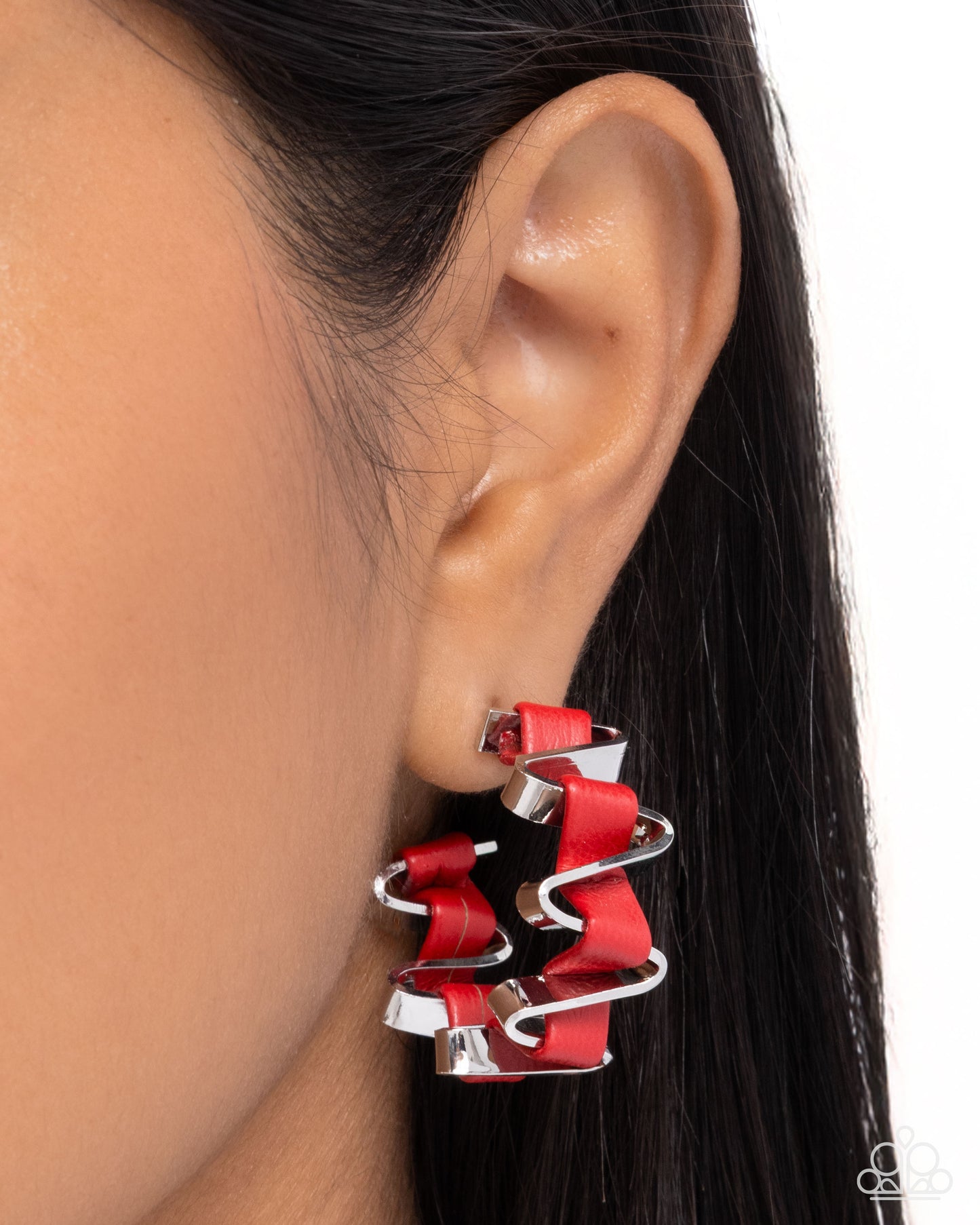 Captivating Corkscrew - Red Earring