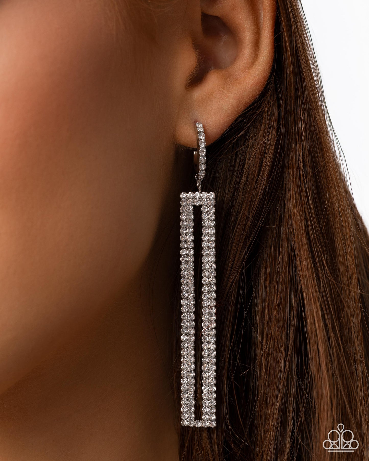 Elongated Ease - White Earring