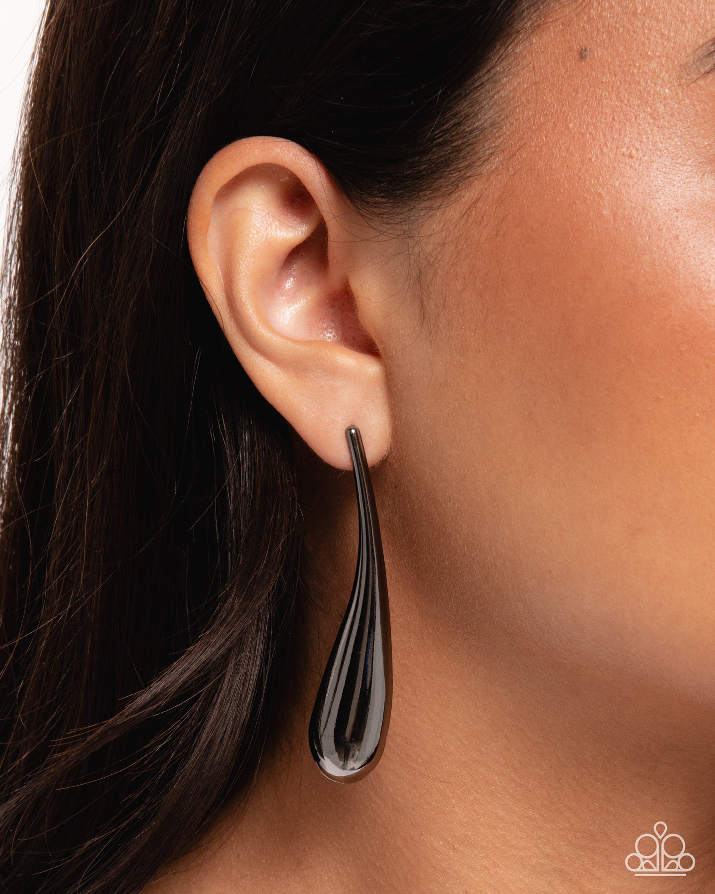 Elongated Effort - Black Earring