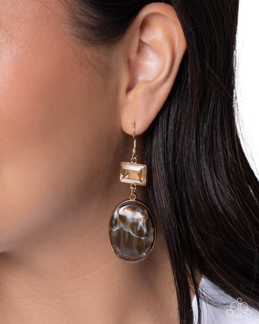 Saturated Swirls - Brown Earring