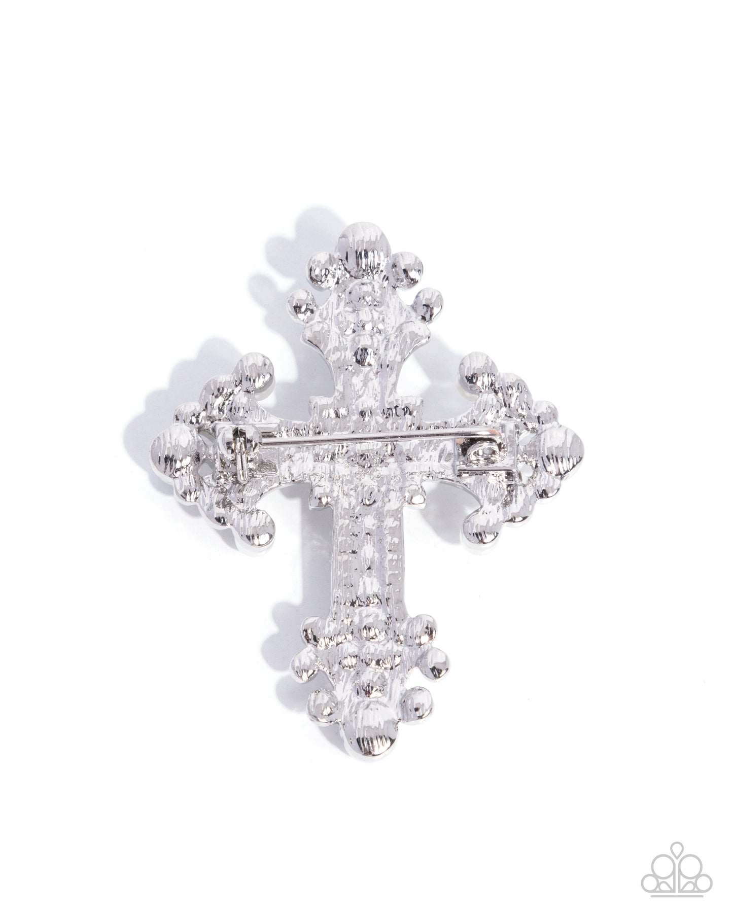 Candescent Cross - White Brooch