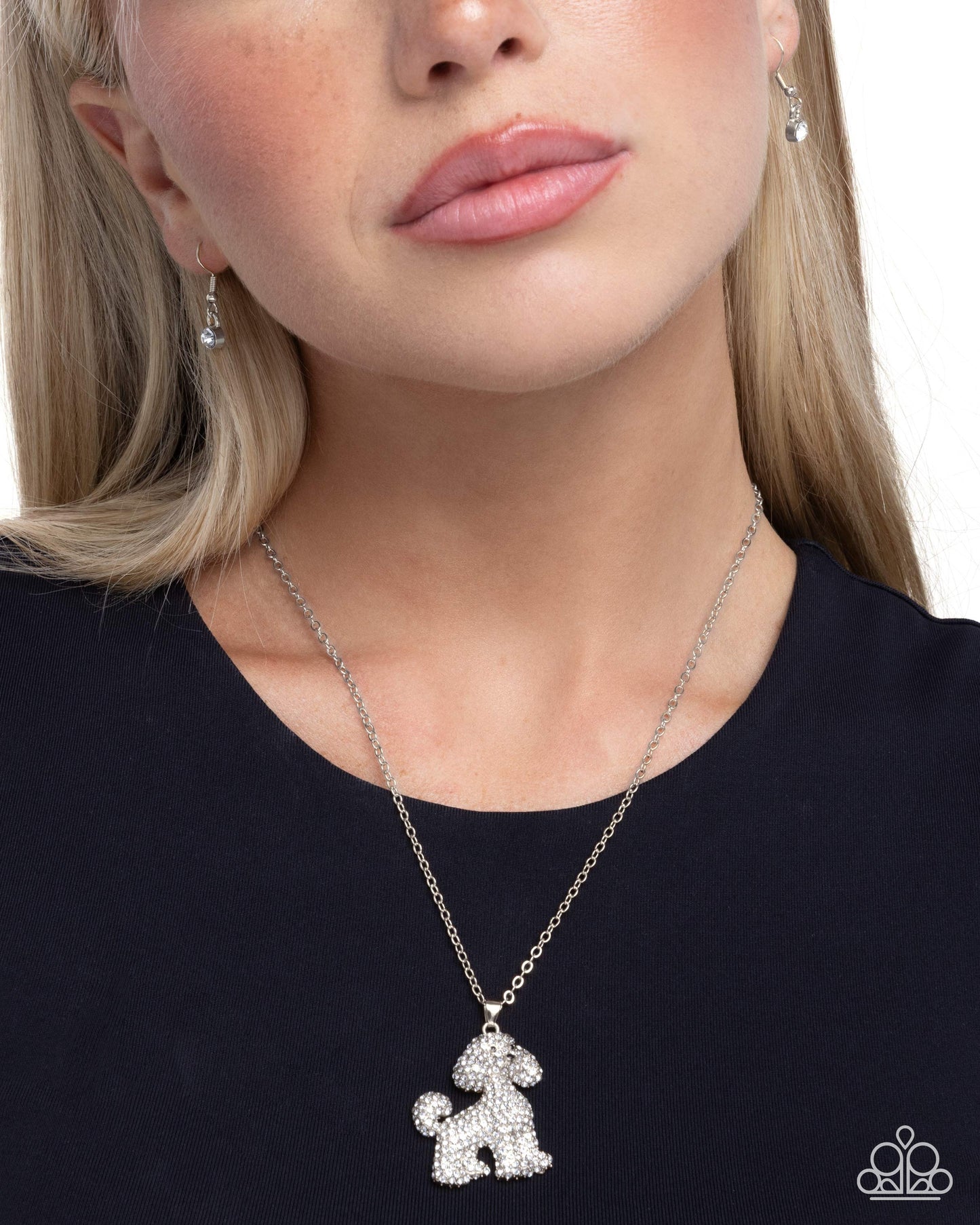 Particular Poodle - White Necklace