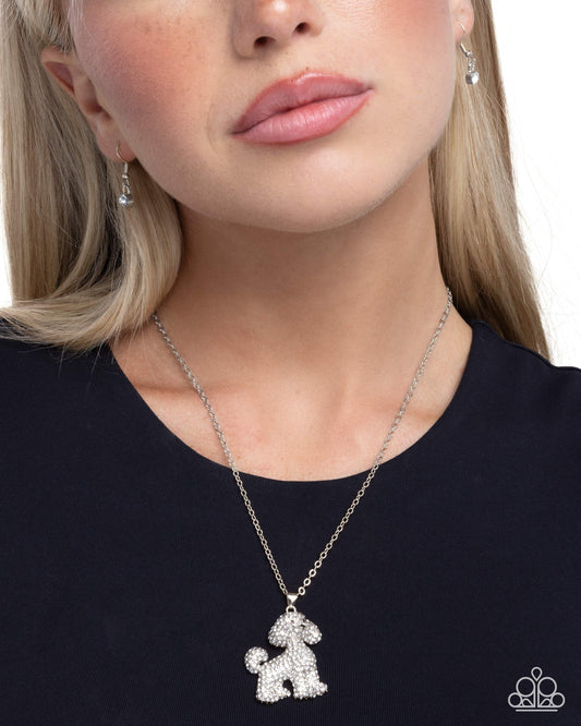 Particular Poodle - White Necklace