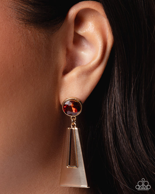 Sophisticated Sway - Brown Earring
