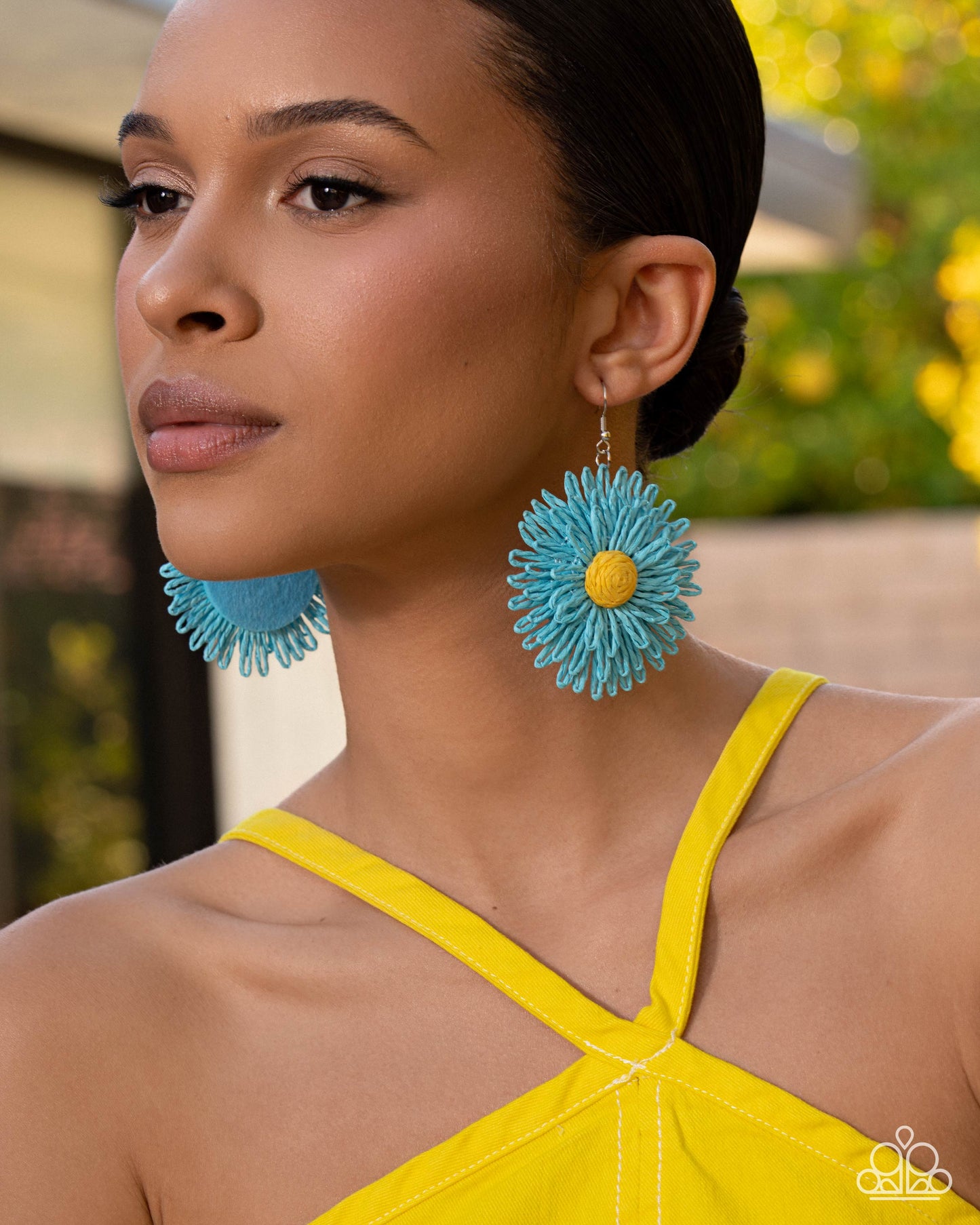 Sunflower Sonata - Blue Earring