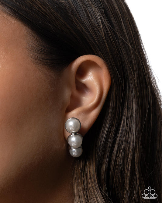 Classy Cinderella - White Earring