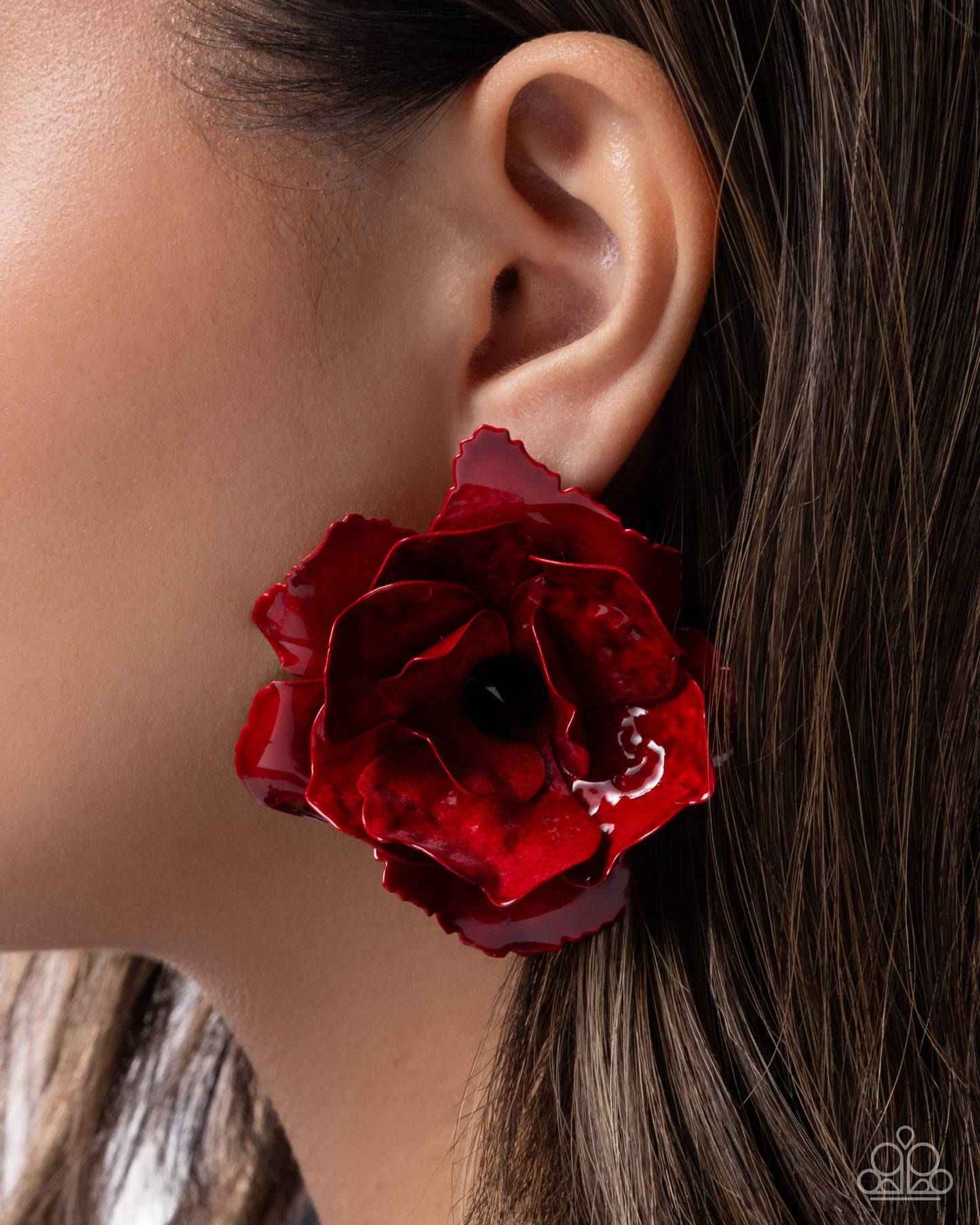 Baffling Blooms - Red Earring