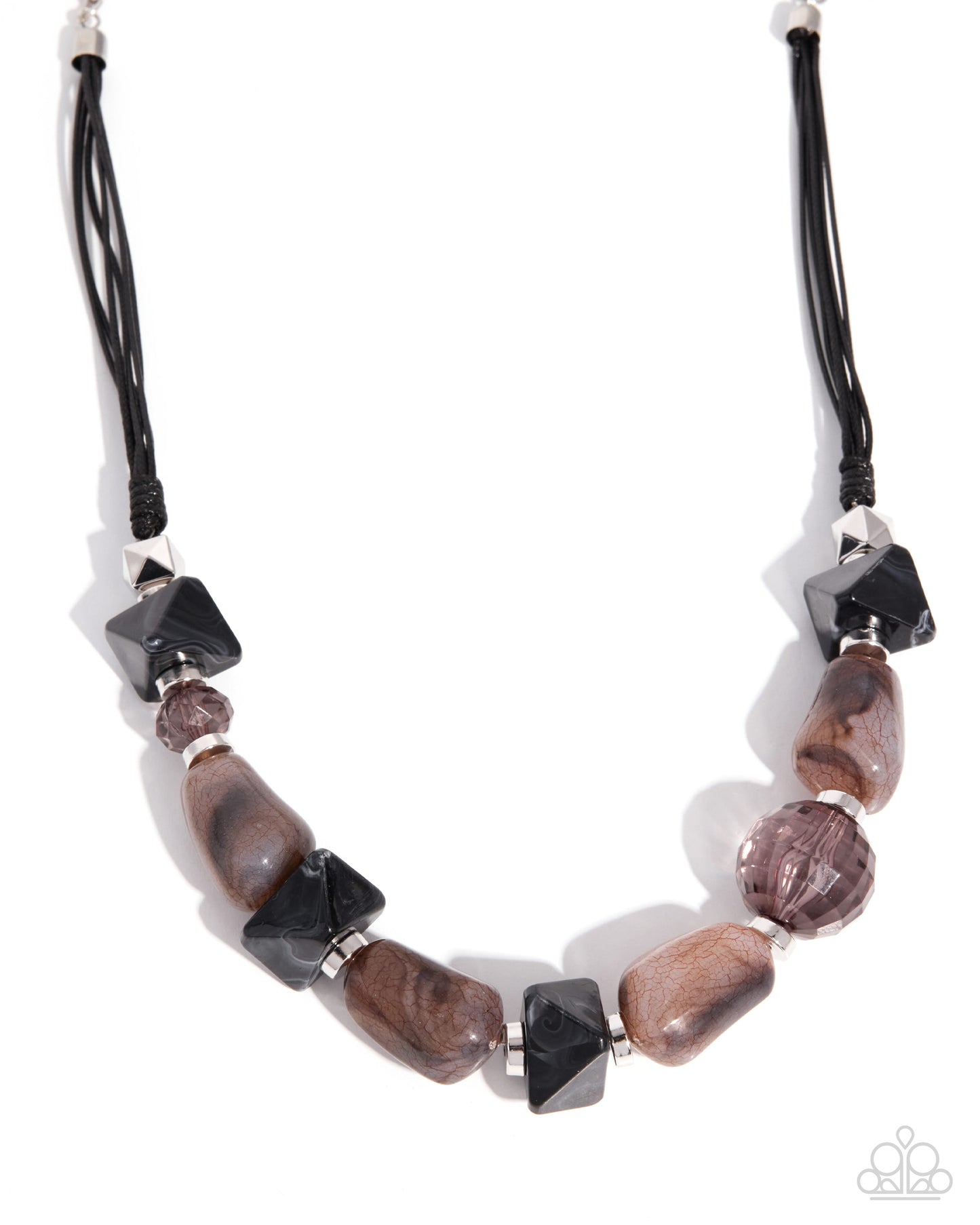 Textured Timeline - Black Necklace