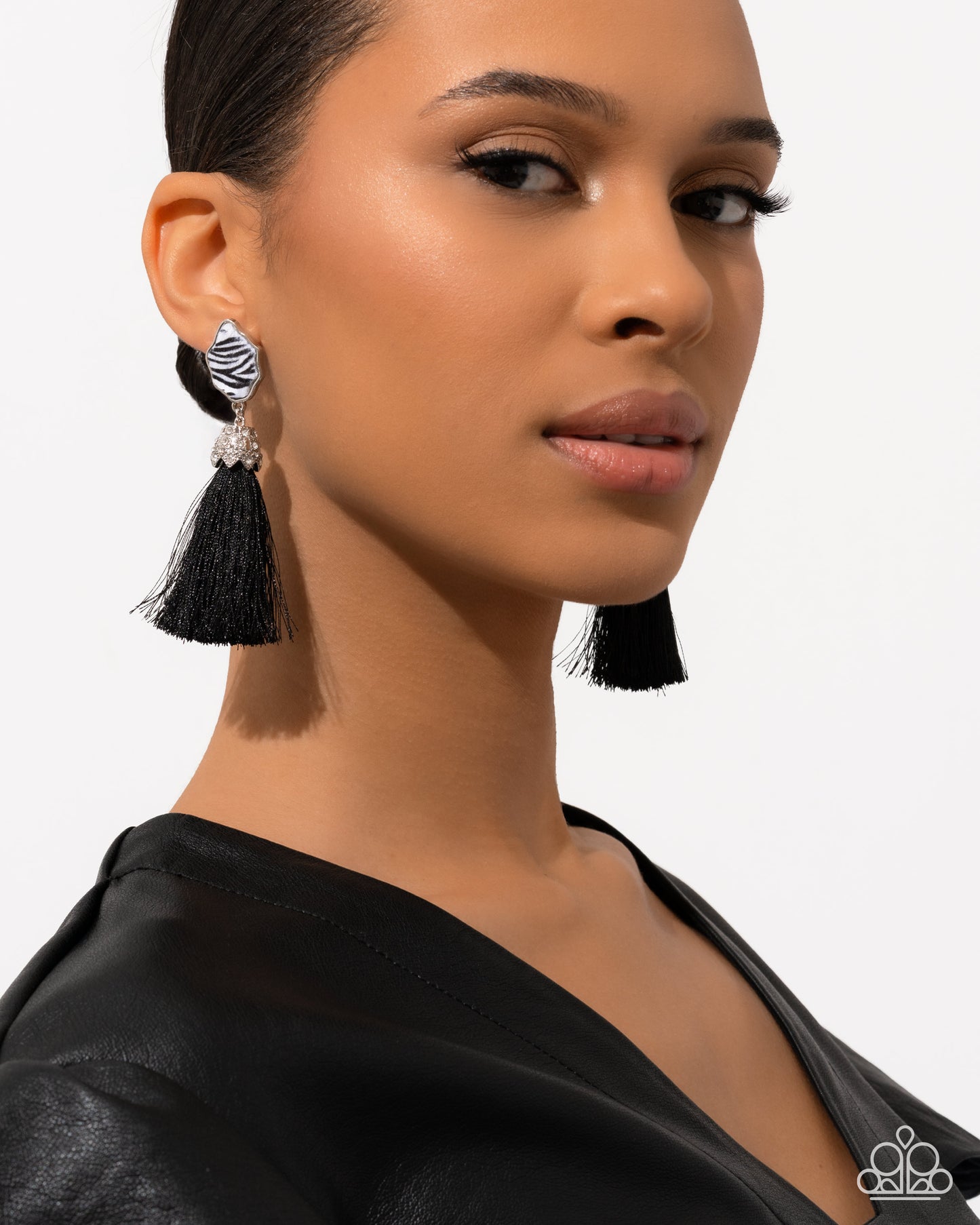 Iconic Zebra - Black Earring