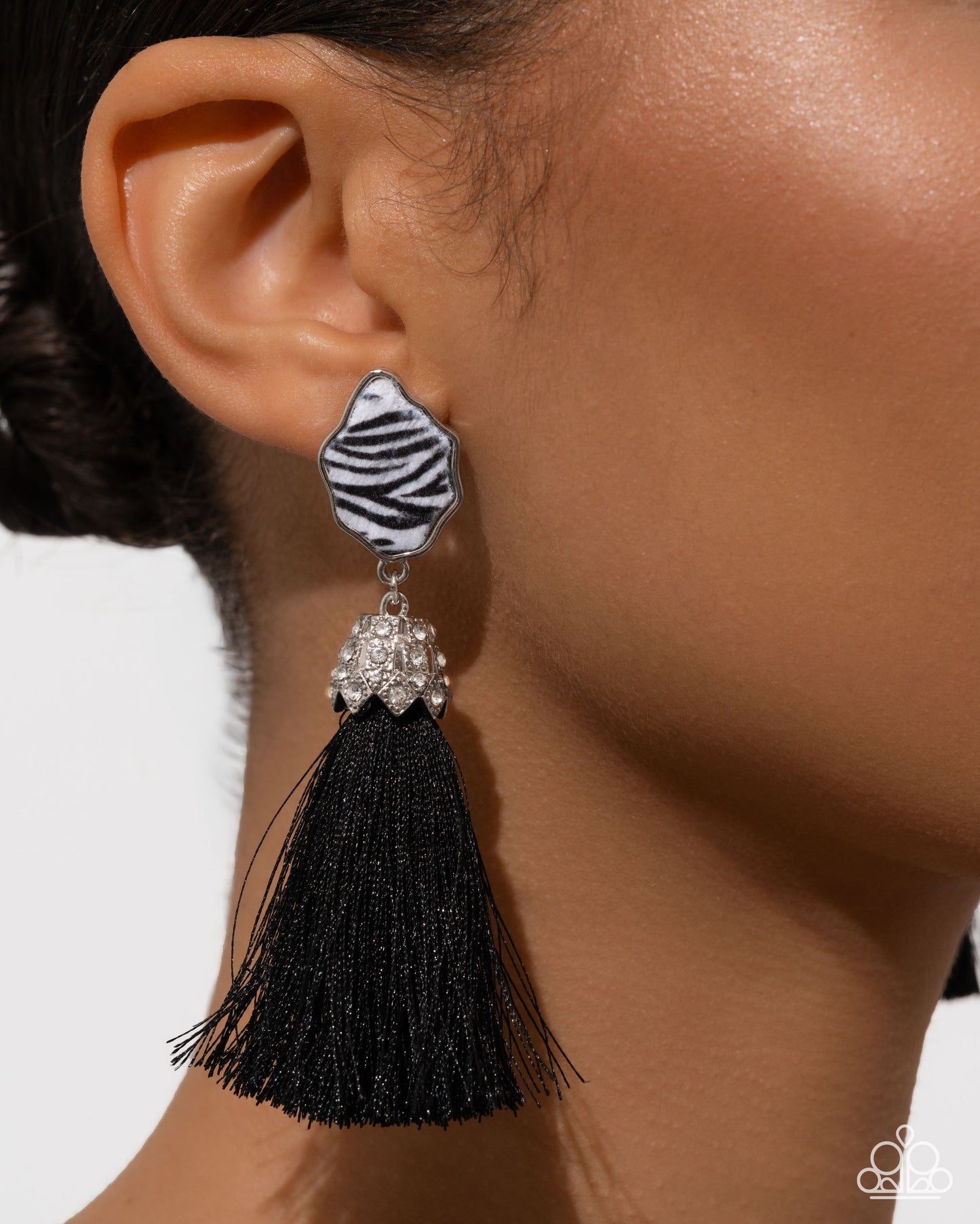 Iconic Zebra - Black Earring