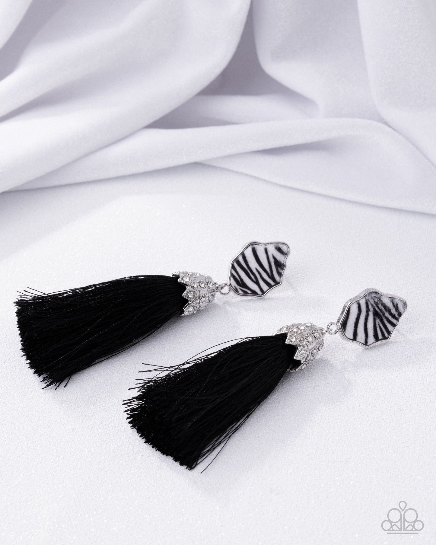 Iconic Zebra - Black Earring