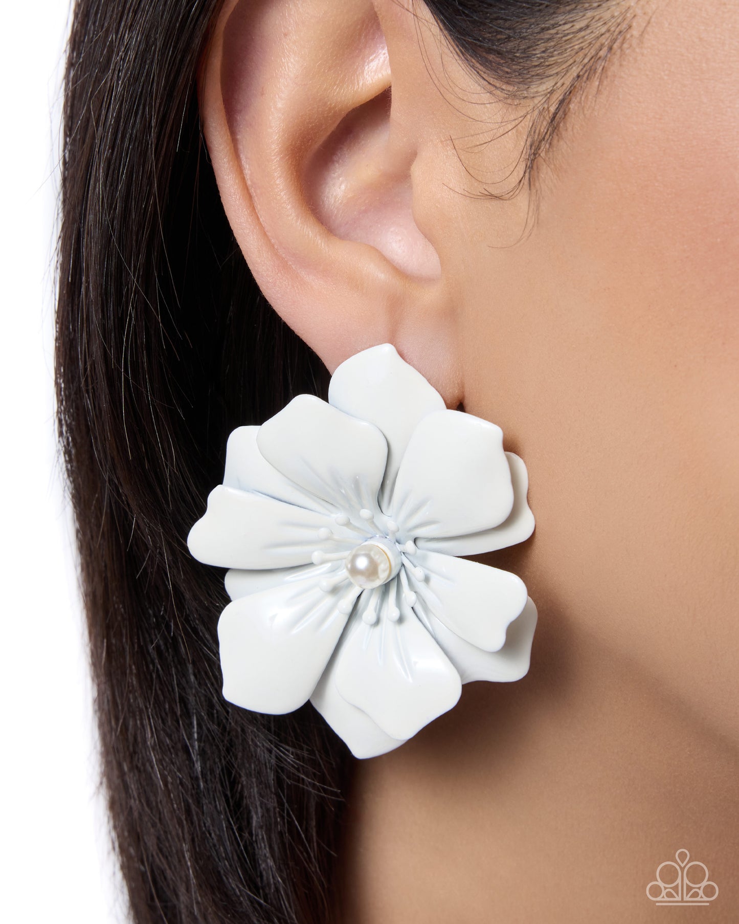 Floral Fortitude - White Earring