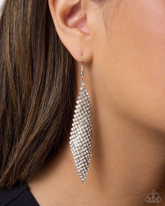 Cascading Cotillion - White Earring