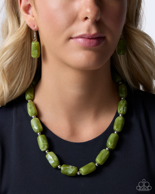 Colorfully Clear - Green Necklace