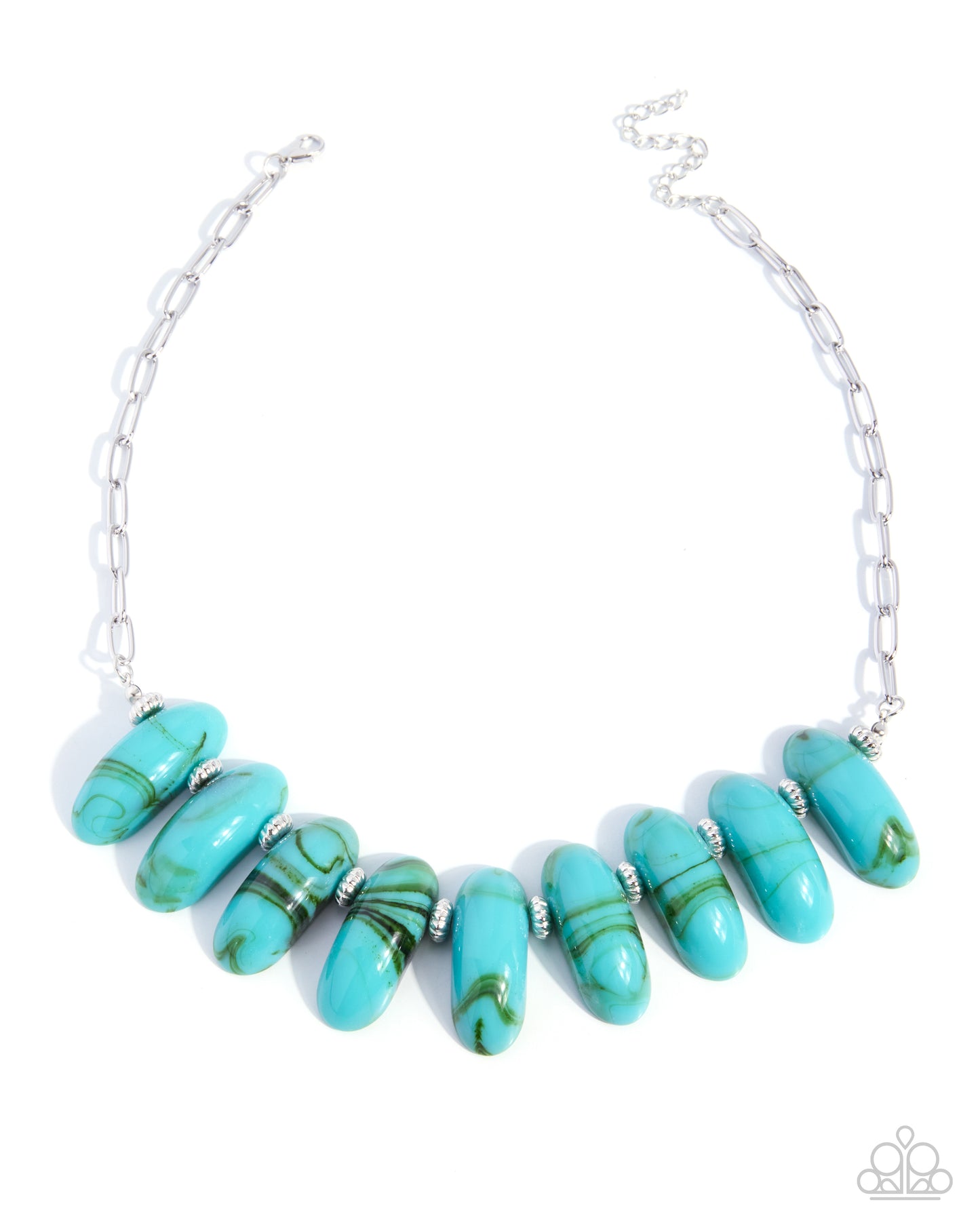 Staggering Swirls - Blue Necklace